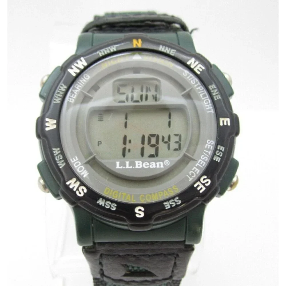 Men's Freestyle LL‎ Bean Quartz WR Digital Compass Outdoor Round Watch (G154)